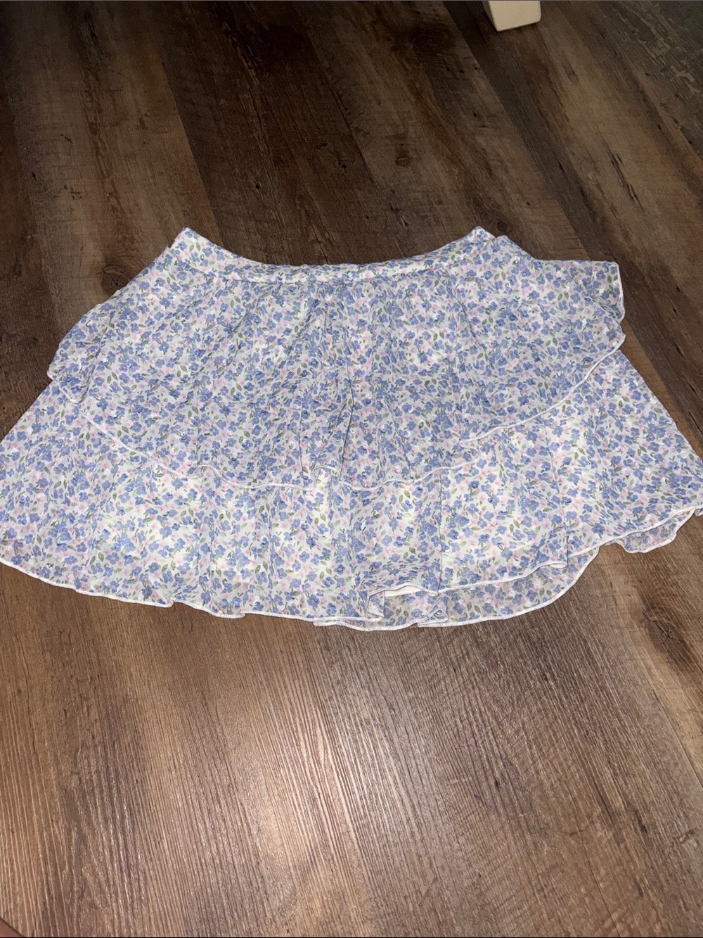 Altar'd State Blue Floral Tiered Skirt